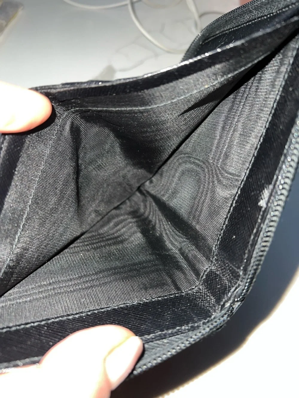 Prada Black Saffiano Leathet Zip Around Bifold Wallet
